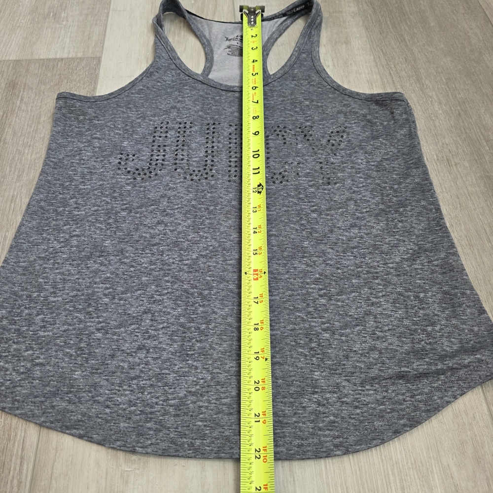 Juicy Couture Gray Racerback Tank Top Women’s Small Glitter Logo Athletic Active - Picture 8 of 8